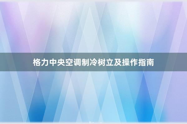 格力中央空调制冷树立及操作指南